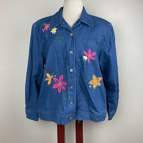 EUC Alfred Dunner Womens Denim Style Jacket Size 14 - Picture 1 of 6